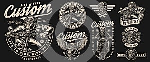 Motorcycle vintage designs composition