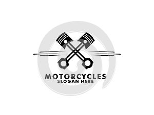 Motorcycle Vintage logo concept in black and white colors isolated vector illustration