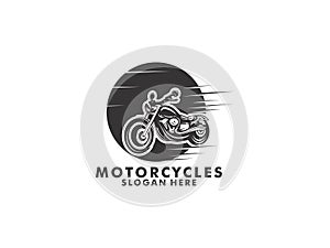 Motorcycle Vintage logo concept in black and white colors isolated vector illustration