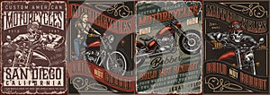 Motorcycle vintage posters collection