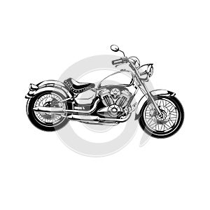 Motorcycle vintage vector illustration design bike classic Rider motor transportation two wheel chopper supermoto