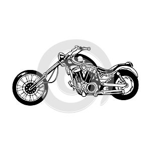 Motorcycle vintage vector illustration design bike classic Rider motor transportation two wheel chopper supermoto