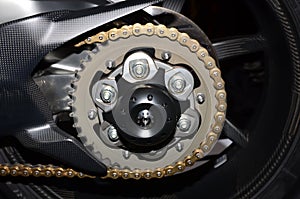 Motorcycle wheel and drive-chain