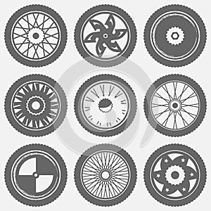 Motorcycle wheel icons