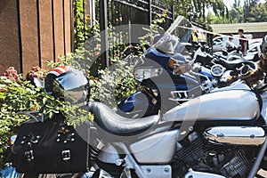 Motorcycles in the parking lot