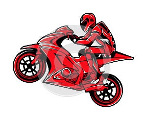 Motorcycles racers biker vector illustration design photo