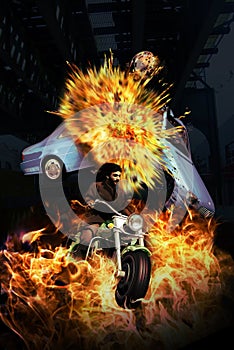 The motorcyclist photo