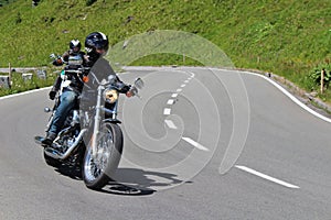 Motorcyclist high Alpine road of the Grossglockner