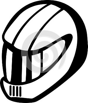 Motorcyclist or racing car driver helmet. Vector