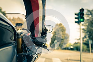 Motorcyclist on the road