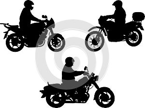 Motorcyclists silhouette