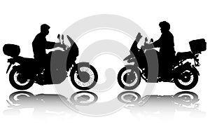 Motorcyclists silhouettes - vector