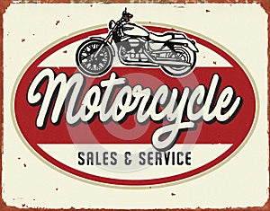 Motorcyle Service Repair Vintage Tin Sign sales service