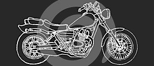 Motorcyle SIDE view HAND DRAWING