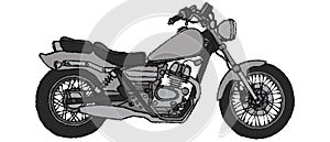 Motorcyle SIDE view HAND DRAWING