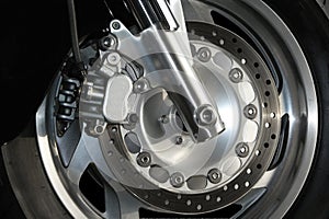 Motorcyle Wheel Close Up photo