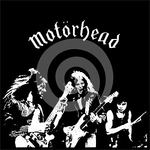 Motorhead band 1977 vector illustration.