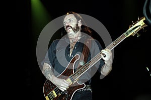 Motorhead singer and bassist Lemmy Kilmister during the concert