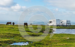 Motorhome, Campervan, Dartmoor Park, Devon, England