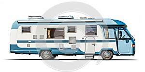 Motorhome concept design and white background.