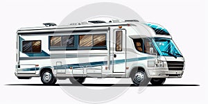 Motorhome concept design and white background.