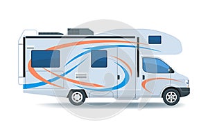 Motorhome or recreational vehicle RV camper car