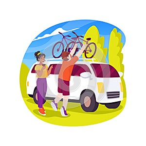 Motorhome stopover isolated cartoon vector illustration. photo