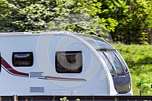 Motorhome on uk motorway in fast motion