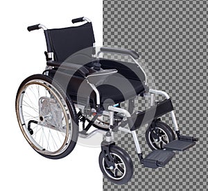 Motorized Electric wheelchair for senior elder patient who cannot walk, isolated