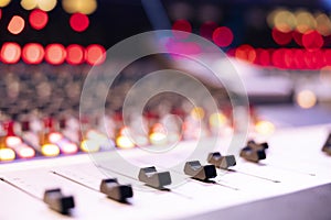 Motorized faders and sliders used in music production industry