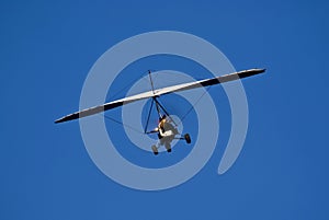 Motorized Hang Glider in Flight - Rear