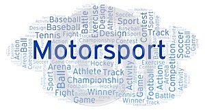 Motorsport word cloud.