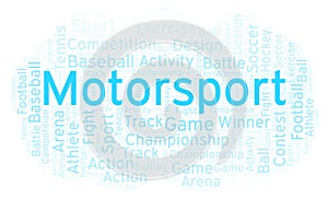 Motorsport word cloud.