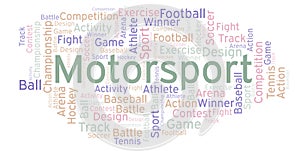 Motorsport word cloud.