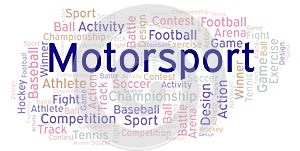 Motorsport word cloud.