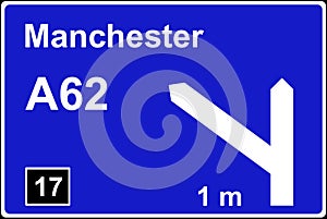 Motorway 1 mile advance exit sign