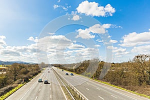 Motorway aerial view on a sunny day