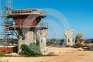 Motorway or autostrada bridge construction