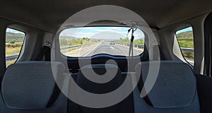 Motorway from the back of the car