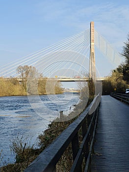 Motorway bridge over the river Boyne, Drogheda, Ireland