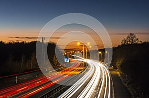 Motorway Car Light Trails