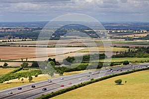 Motorway in an English landscape