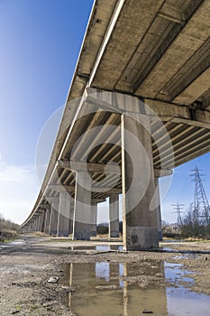 Motorway flyover viewed from below photo