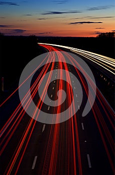 Motorway light trails