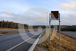 Motorway with Maximum Speed Sign