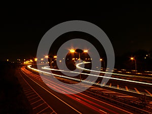 Motorway traffic light trails