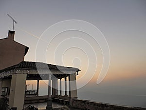 Motovun Montona loggia at sunset