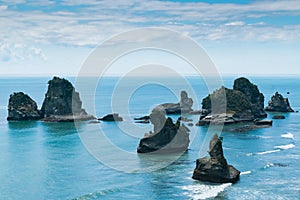 Motukiekie beach coastline New Zealand west coast