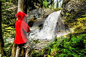 Moul Falls in Grouse Creek in Wells Gray Provincial Park at Clearwate