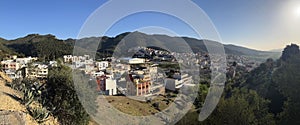 Moulay Idriss, Morocco, Africa, Meknes, panoramic, skyline, tomb of Idris I, new city, daily life